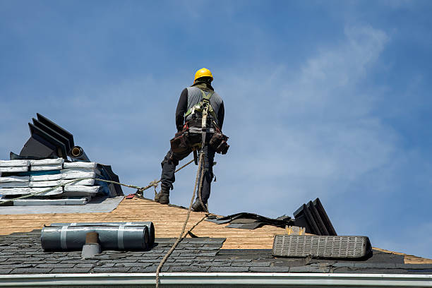 Professional Gutter Installation technician working in Pluckemin, NJ
